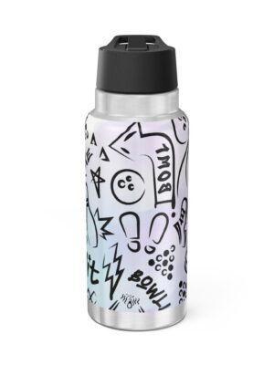 Bowling Enthusiast's Stainless Steel Water Bottle - Stay Hydrated in Style at the Bowling Center, 32oz