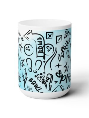 Bowling Lover's Ceramic Coffee Mug - Perfect Gift for Bowlers and Strikes Enthusiasts 15oz